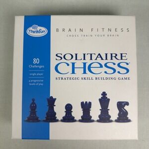 SOLITAIRE CHESS Game Brain Fitness ThinkFun 80 Challenges COMPLETE 2013